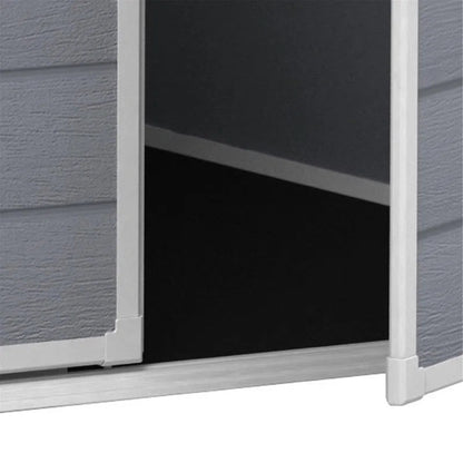 4x6 Resin Garden Storage Shed with Window & Ventilation, Weather-Resistant, Lockable Door - Grey