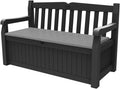 Keter Eden Bench 265L Outdoor 60% recycled Garden Furniture Storage Box Graphite & Light Grey | Fade Free | All Weather Resistant | Safe and Secure | Zero Maintenance | 2 year Warranty