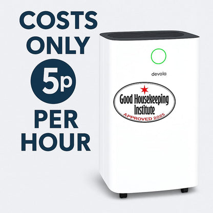 12L Low Energy Dehumidifier with Laundry Drying Mode & Continuous Drainage