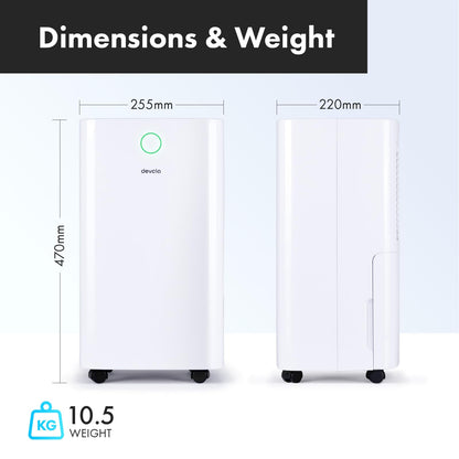 12L Low Energy Dehumidifier with Laundry Drying Mode & Continuous Drainage