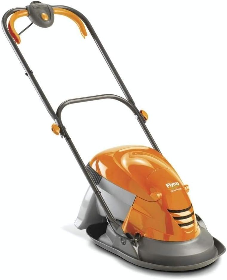 Flymo Hover Vac 250 Electric Hover Collect Lawn Mower - 1400W, 25cm Cutting Width, 15L Grass Box, Ambidextrous Handles, Folds Flat, Orange and Grey