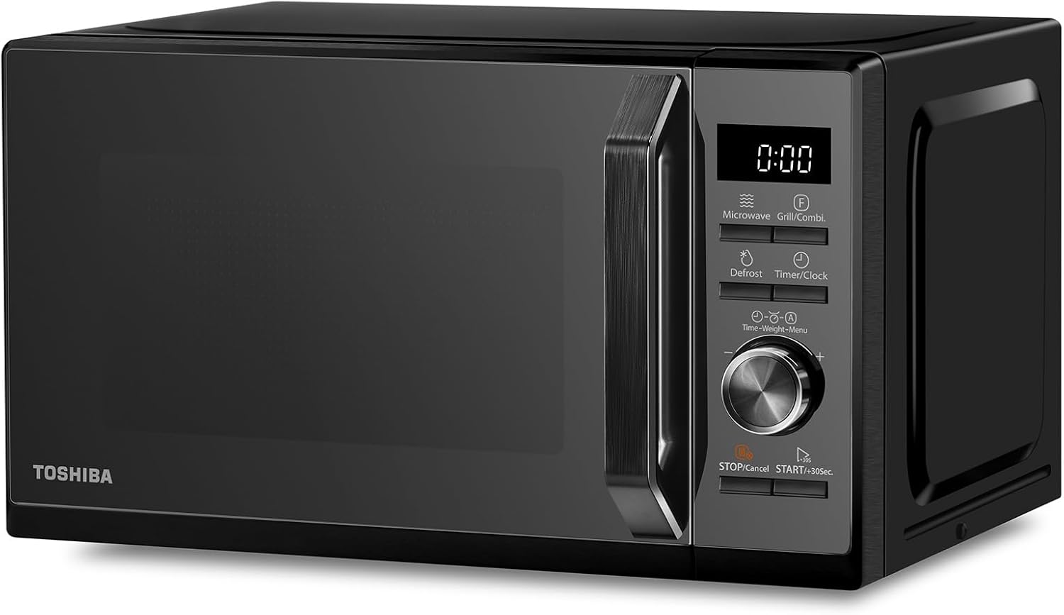 Toshiba 20L Microwave Oven MW3-AG20PF(MB) – 800W Microwave, 1000W Grill, Digital, Black Mirror Finish