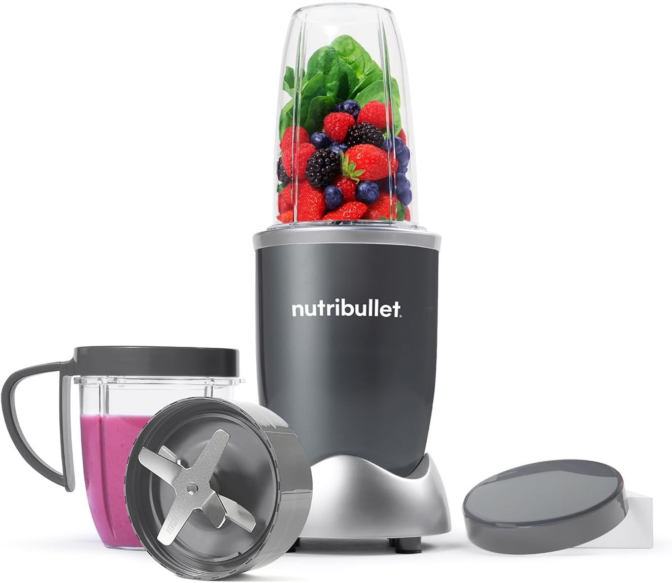 Nutribullet 600 Series Blender – 600W, 20,000 RPM, Smoothie Maker, 7-Piece Kit, Grey