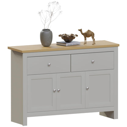 Arlington Sideboard, Buffet Table and Cupboard Cabinet, Grey & Oak