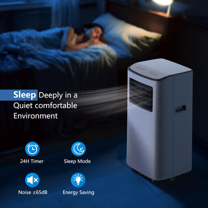 7000 BTU Portable Air Conditioner with Cooling, Fan, Dehumidifier & Sleep Mode