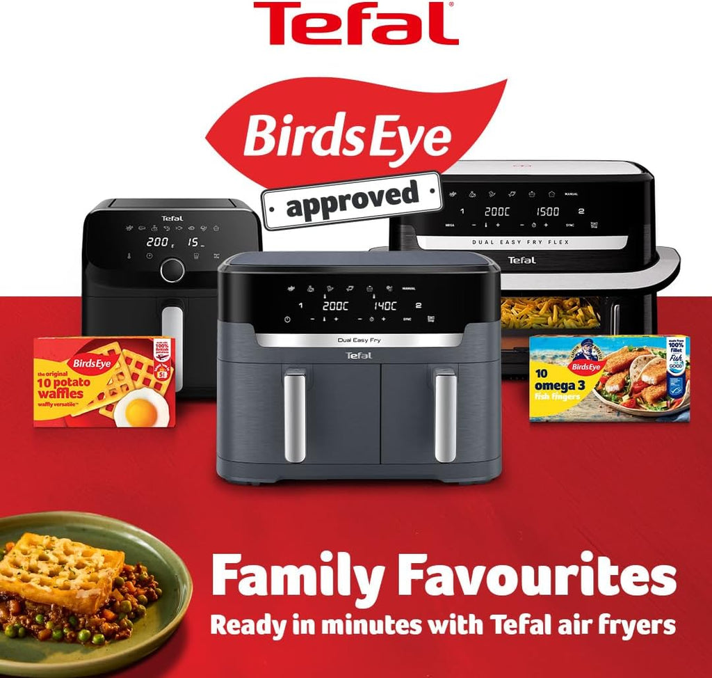 Tefal Easy Fry Dual Zone Air Fryer EY901HG0 8.3L – 2 Drawers, 8-in-1, Extra Crisp, Coal Grey