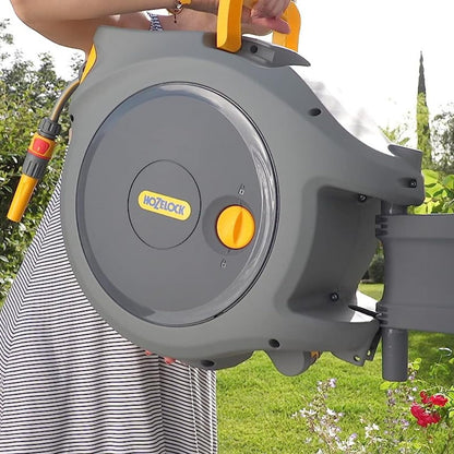 40m Wall Mounted Auto Retractable Garden Hose Reel with 180° Pivot