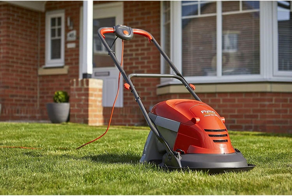 Flymo Hover Vac 250 Electric Lawn Mower 1400W – 25cm Hover Mower, 15L Grass Box, Lightweight, Orange/Grey