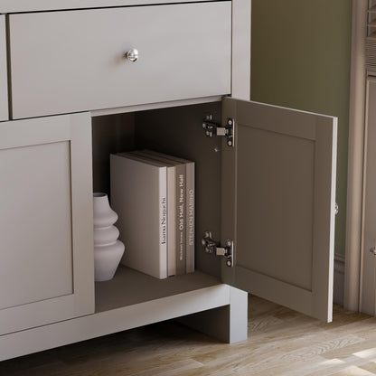 Arlington Sideboard, Buffet Table and Cupboard Cabinet, Grey & Oak