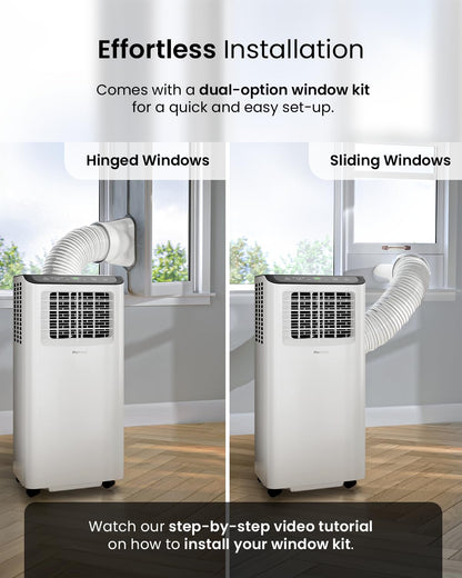 9000 BTU Smart Portable Air Conditioner with WiFi, Dehumidifier & Sleep Mode