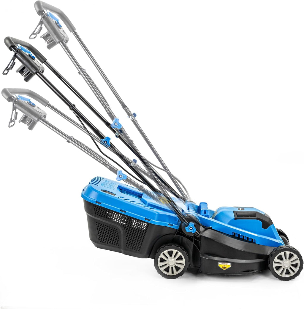 Hyundai 1300W Electric Lawn Mower – 33cm Lightweight Corded Lawnmower, 30L Grass Box, Foldable Handle, 3 Cutting Heights, Ideal for Small Gardens - 3 Year Warranty