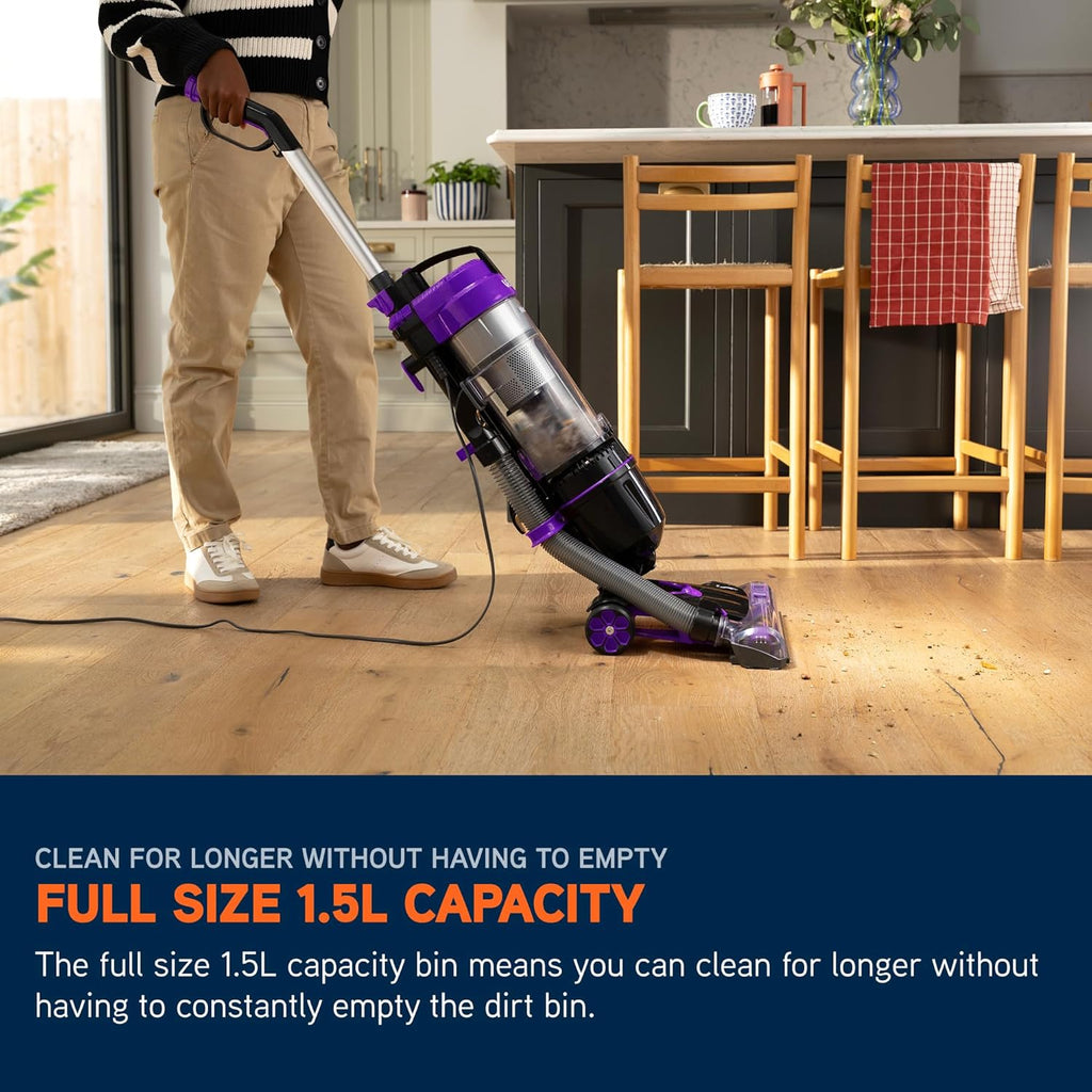 Vax Mach Air Corded Upright Bagless Vacuum Cleaner, Lightweight, Handheld Tool Attachments for Hair, Car, Upholstery, Bed, Mattress, Home cleaning, 820W, 4.9kg, Purple, UCA1GEV1 [Energy Class A]